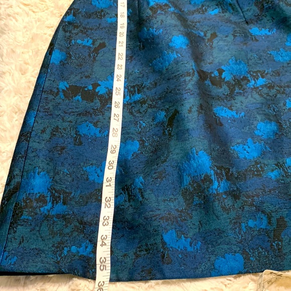 Betsey Johnson Blue Green Jacquard Sheath Beaded Collar Sleeveless Dress size - Picture 7 of 11